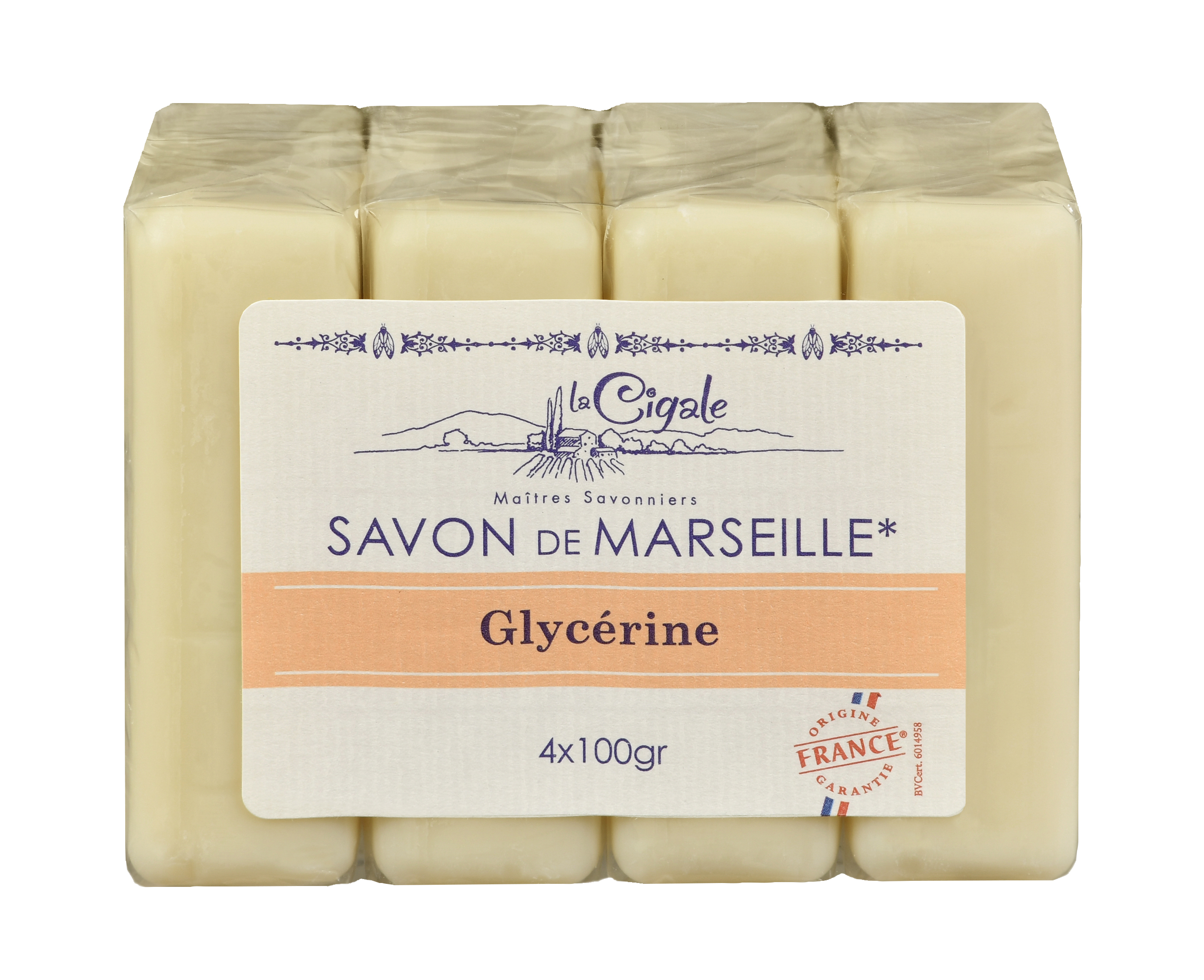 Cube de savon de Marseille à la glycérine 2x400g, La Cigale, Savon  multi-usage